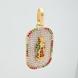 Dije Virgen De Guadalupe 5.45 g / 1 1/2 in Dos Oros Amarillo Blanco 18K