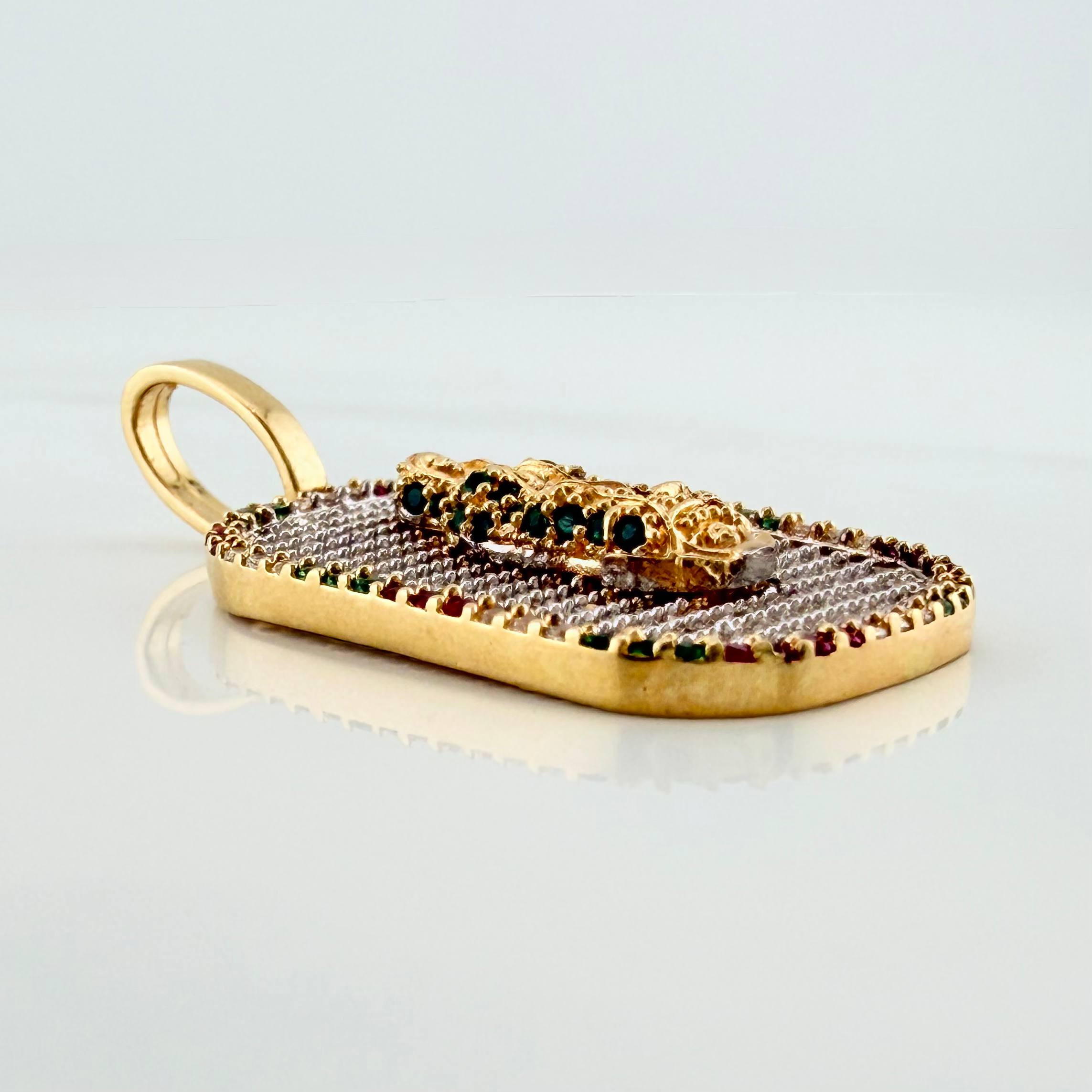 Dije Virgen De Guadalupe 5.45 g / 1 1/2 in Dos Oros Amarillo Blanco 18K