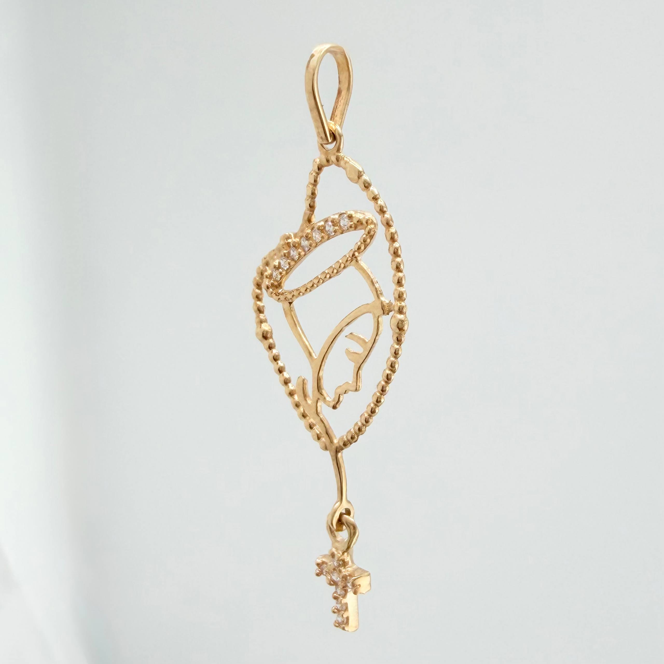 Pendant Virgin Mary Silhouette 1.1 g / 1 1/2 in Yellow Gold 18K