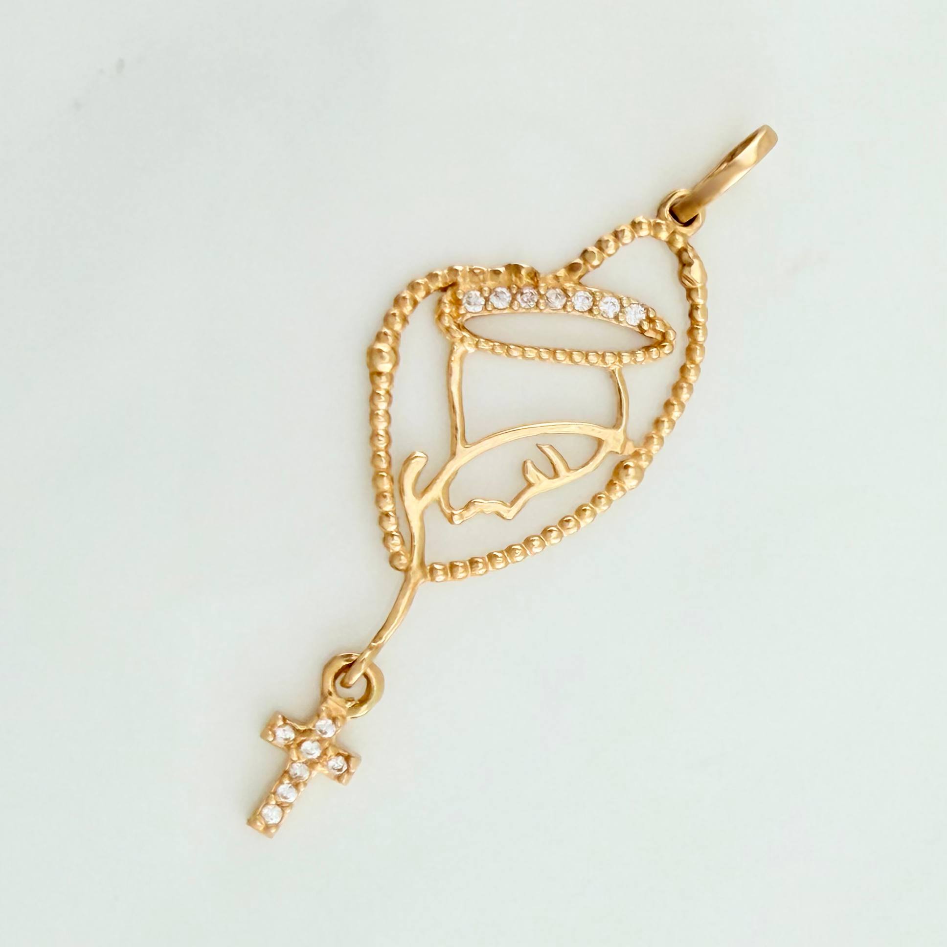 Pendant Virgin Mary Silhouette 1.1 g / 1 1/2 in Yellow Gold 18K
