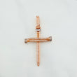 Pendant Nail Cross 3.95 g / 2 in Two Golds White Rose 18K