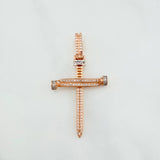 Pendant Nail Cross 3.95 g / 2 in Two Golds White Rose 18K