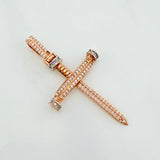 Pendant Nail Cross 3.95 g / 2 in Two Golds White Rose 18K
