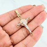 Pendant Cross Christ 3 g / 1 1/2 in Three Golds 18K