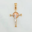 Pendant Cross Christ 3 g / 1 1/2 in Three Golds 18K