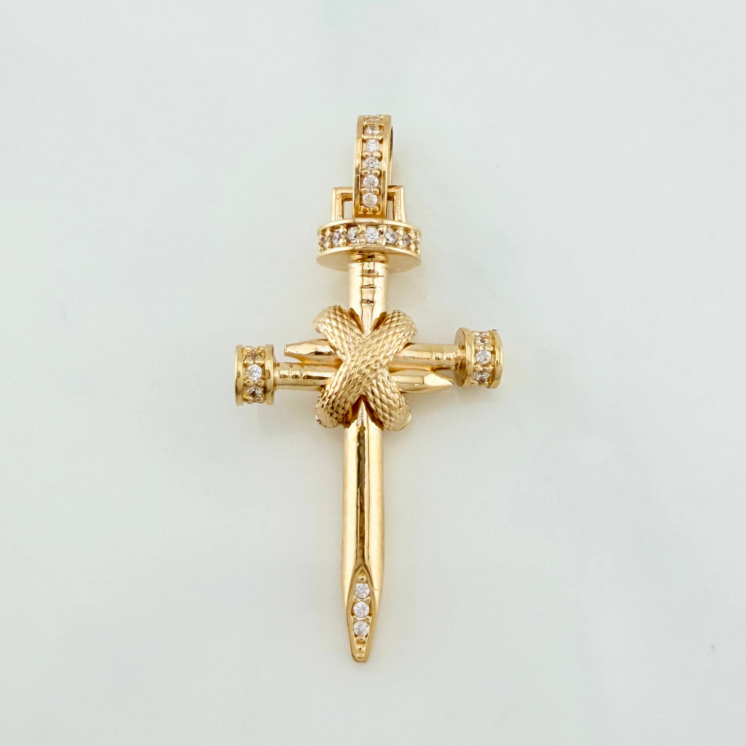 Pendant Nail Cross 3.8 g / 1 1/2 in 18K Yellow Gold