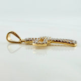 Dije Cruz 1.85 g / 1 1/4 in Dos Oros Amarillo Blanco 18K
