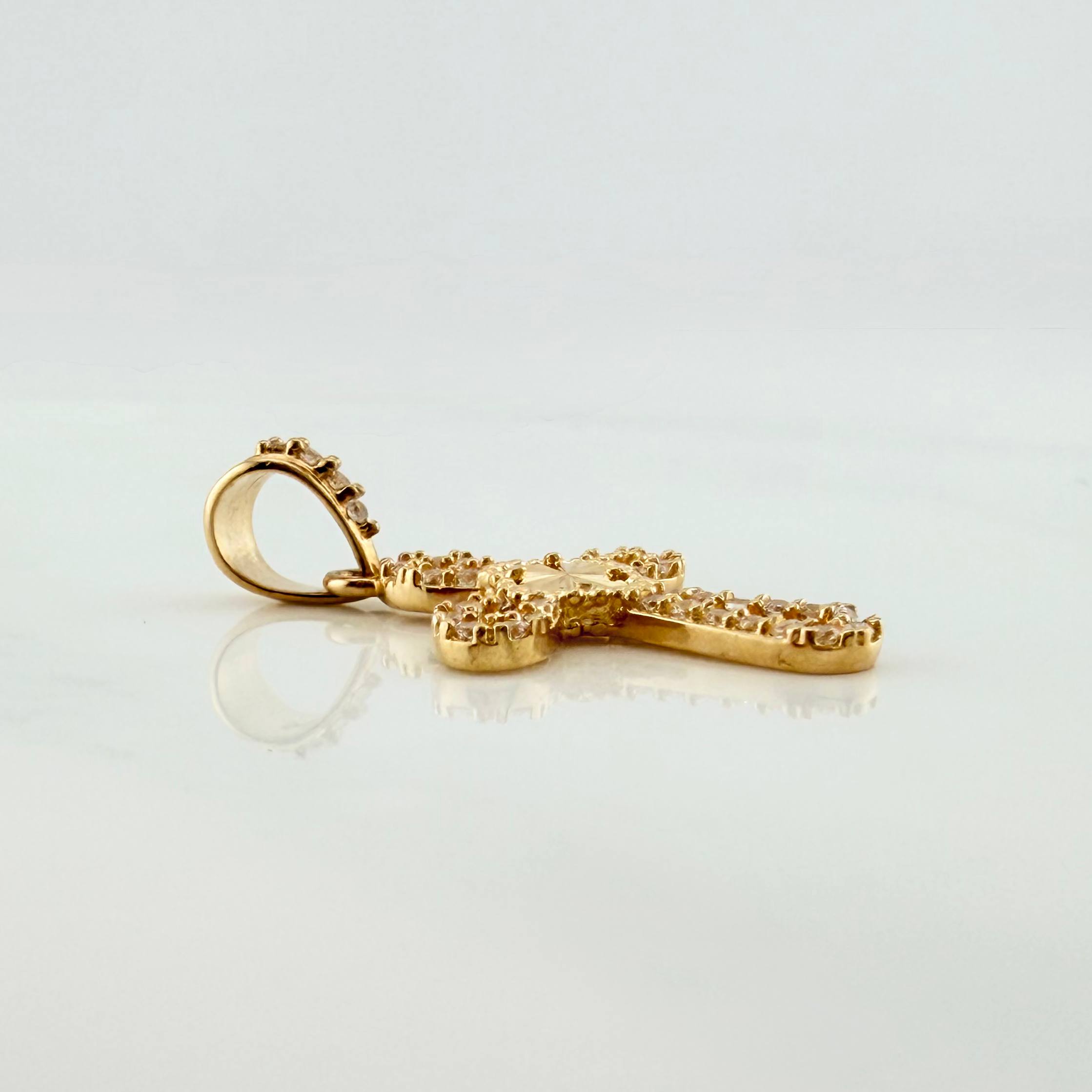 Clover Cross Pendant 1.25 g / 1 in Yellow Gold 18K