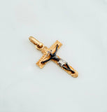 Pendant Cross Christ 1.55 g / 1 in Three Golds 18K