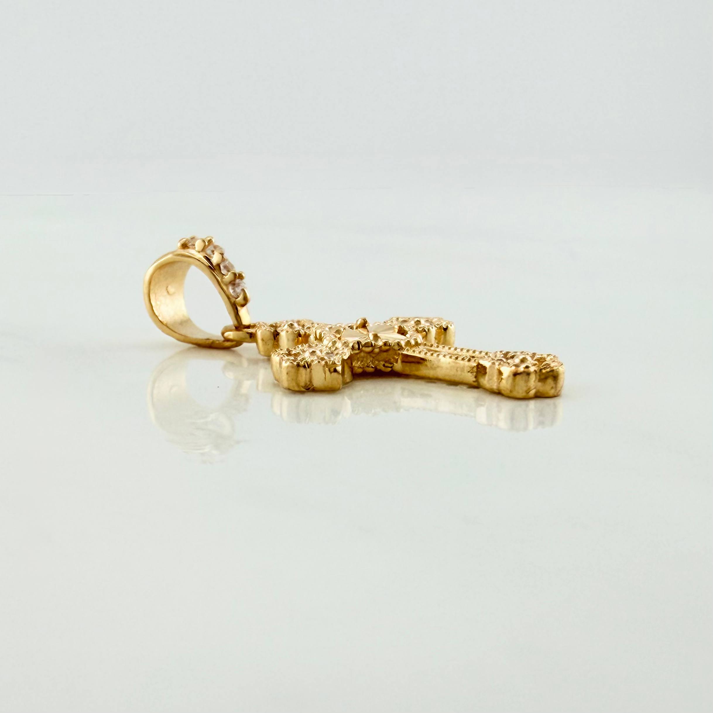 Clover Cross Pendant 1.3 g / 1 in Yellow Gold 18K
