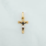 Pendant Cross Christ 0.9 g / 3/4 in Three Golds 18K