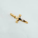 Pendant Cross Christ 0.9 g / 3/4 in Three Golds 18K
