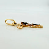 Pendant Cross Christ 0.9 g / 3/4 in Three Golds 18K