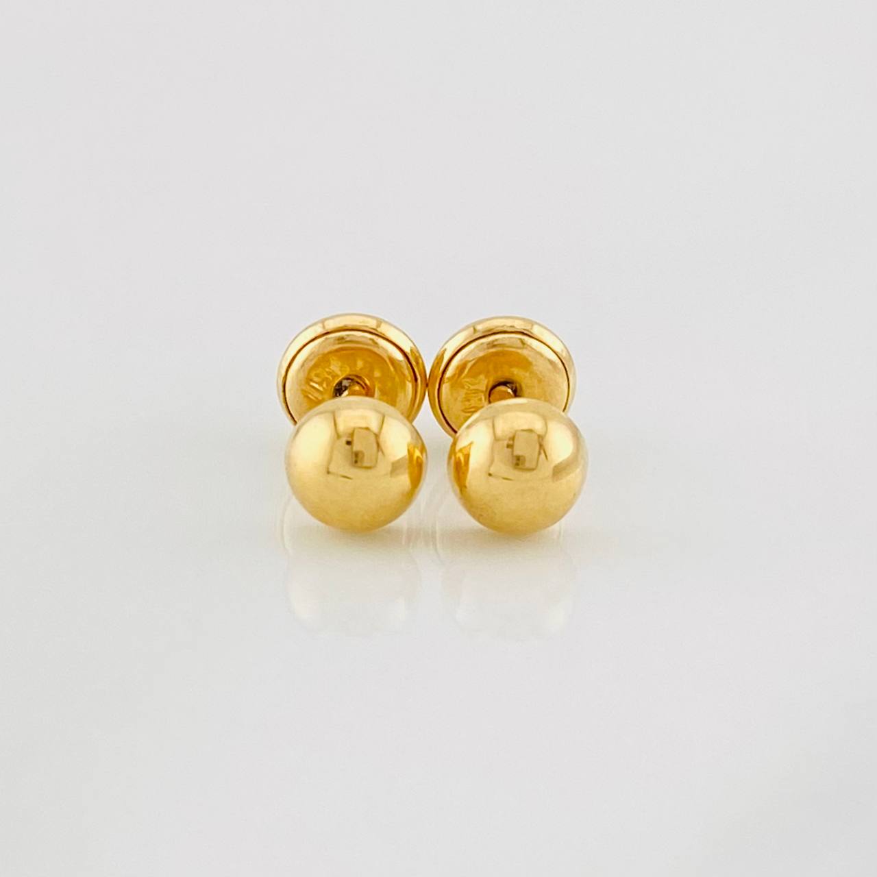 Half Bead Stud Earrings 0.7g / in / 5mm 18K Yellow Gold