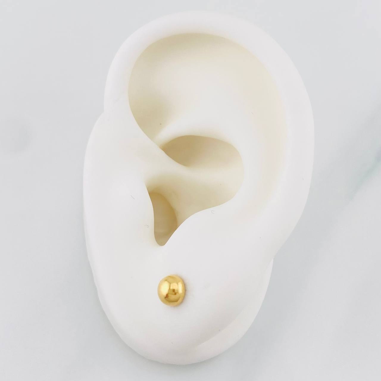 Half Bead Stud Earrings 0.7g / in / 5mm 18K Yellow Gold