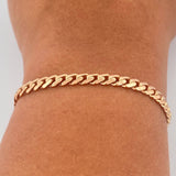 Pulso Cubana Monaco 6.3gr / 7 1/4 in / 4.8mm  Dos Oros Rosa Blanco +4 18K $