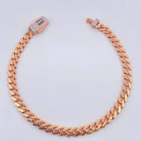 Pulso Cubana Monaco 6.3gr / 7 1/4 in / 4.8mm  Dos Oros Rosa Blanco +4 18K $