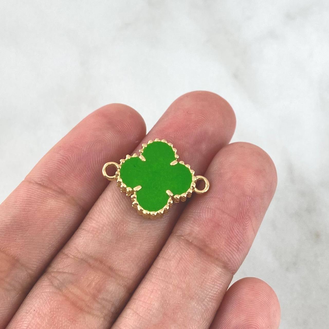 Charm VCyA Clover 3.45gr / 1.5mm Grass Green Yellow Gold