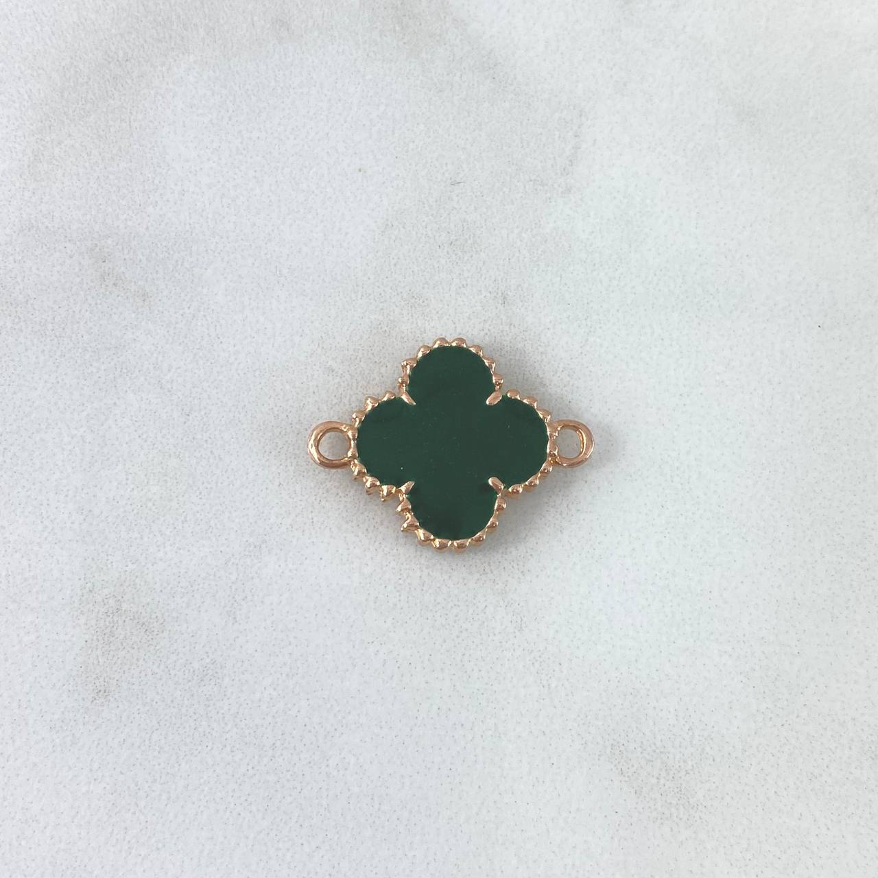 Charm VCyA Clover 3.15gr / 1.5mm Dark Green Rose Gold