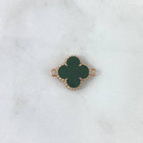 Charm VCyA Clover 3.15gr / 1.5mm Dark Green Rose Gold