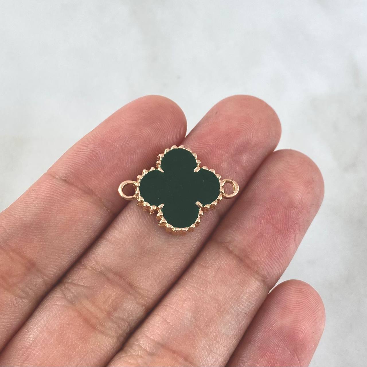 Charm VCyA Clover 3.15gr / 1.5mm Dark Green Rose Gold