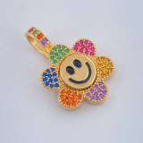 Dije Flor Cara Feliz 4.4gr / 1 in / Oro Amarillo 18K %