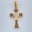 Dije Cruz Rostro Cristo 3.4gr / 1 1/4 in / Dos Oros Amarillo Blanco 18K %