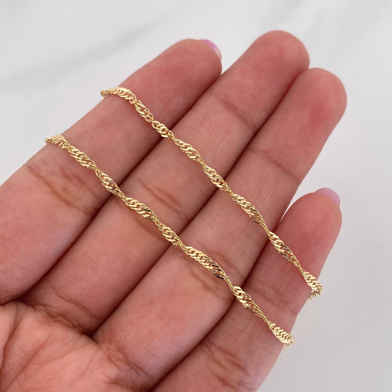 Cadena Singapur 1.85 g / 23 1/2 in / 1.8 mm Oro Amarillo 18K
