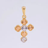 Clover Cross Pendant 2.3gr / 1 1/4 in / Three-tone Nac.Esp. 18K Gold