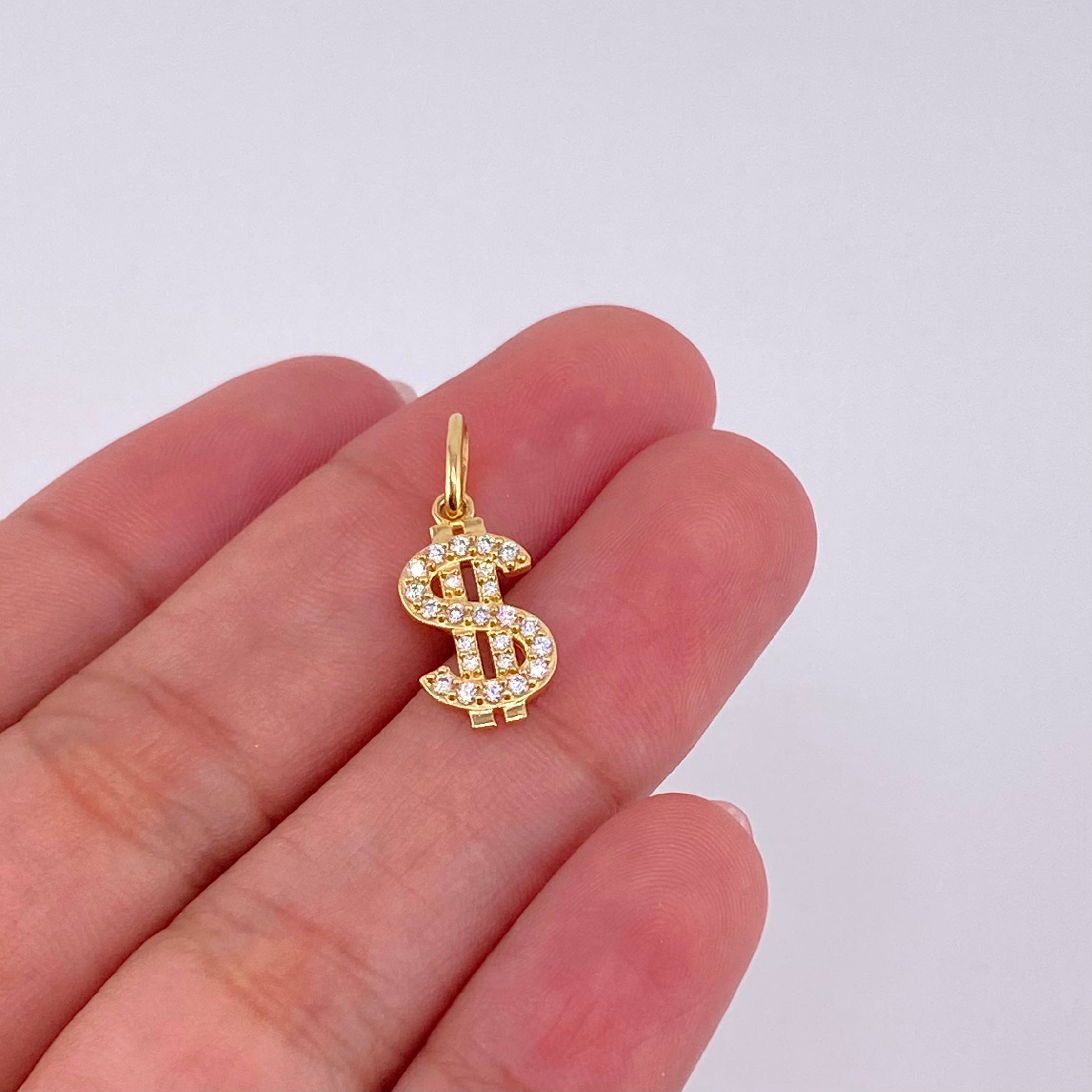 Dije Signo Dólar 1.1gr / 1 in / Oro Amarillo 18K
