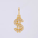 Dije Signo Dólar 1.1gr / 1 in / Oro Amarillo 18K