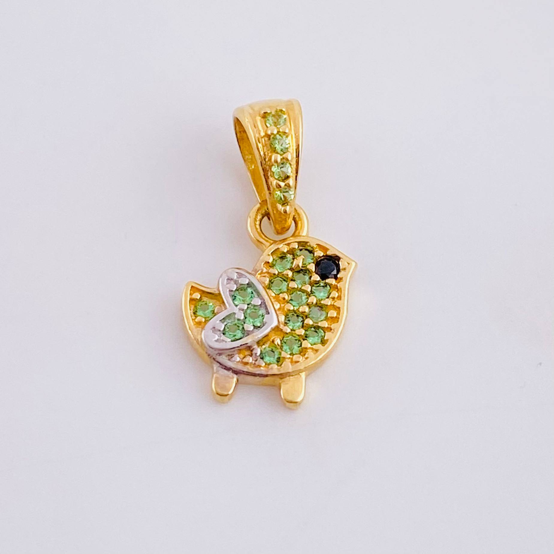 Dije Pajarito 0.95gr / 1/2 in / Dos Oros Amarillo Blanco 18K