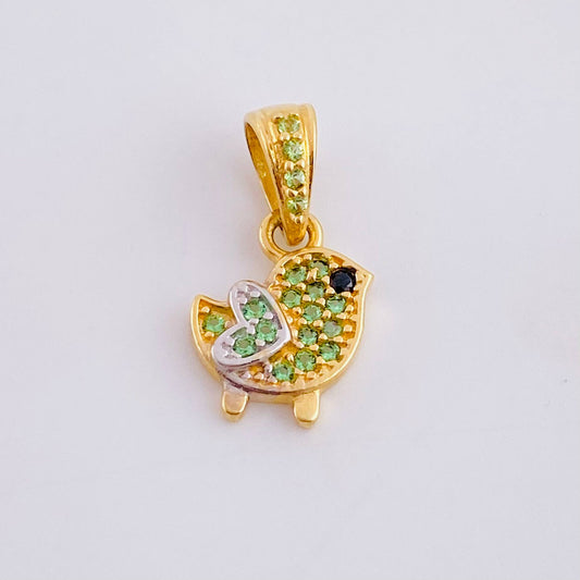 Dije Pajarito 0.95gr / 1/2 in / Dos Oros Amarillo Blanco 18K