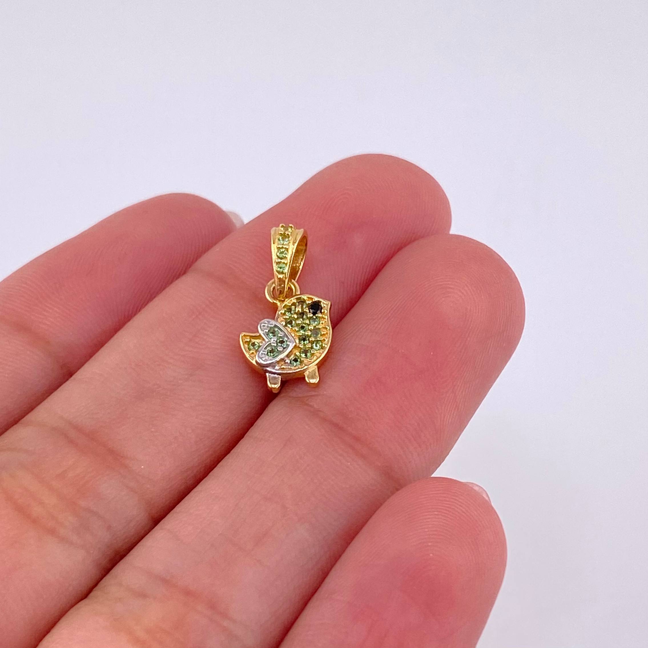Dije Pajarito 0.95gr / 1/2 in / Dos Oros Amarillo Blanco 18K