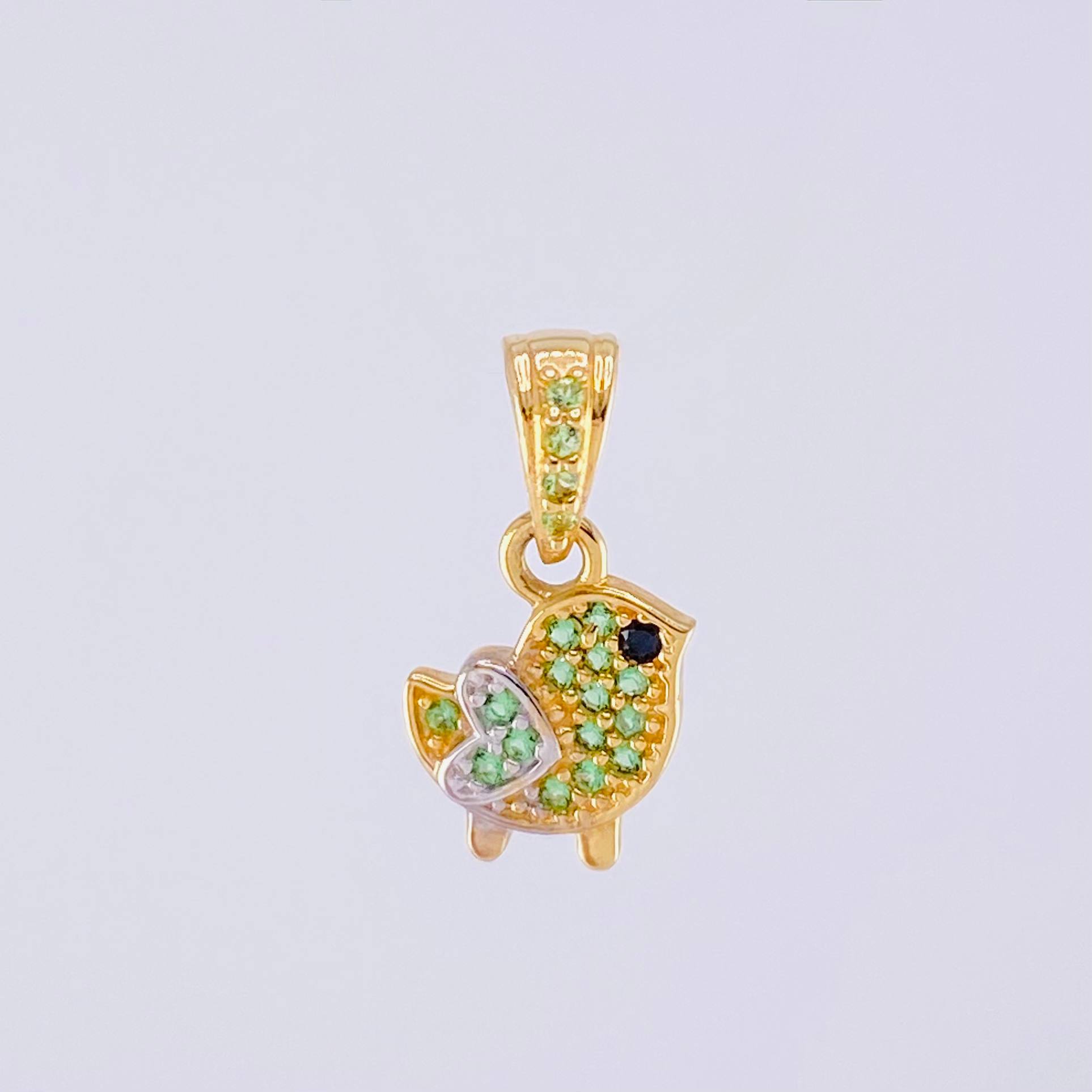 Dije Pajarito 0.95gr / 1/2 in / Dos Oros Amarillo Blanco 18K