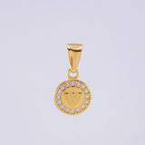 Pendant Striped Eagle 0.6gr / 1.4cm / White Zircons Yellow Gold