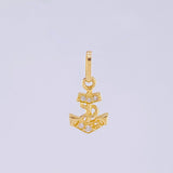 Dije Ancla 0.4gr / 1/2 in / Oro Amarillo 18K