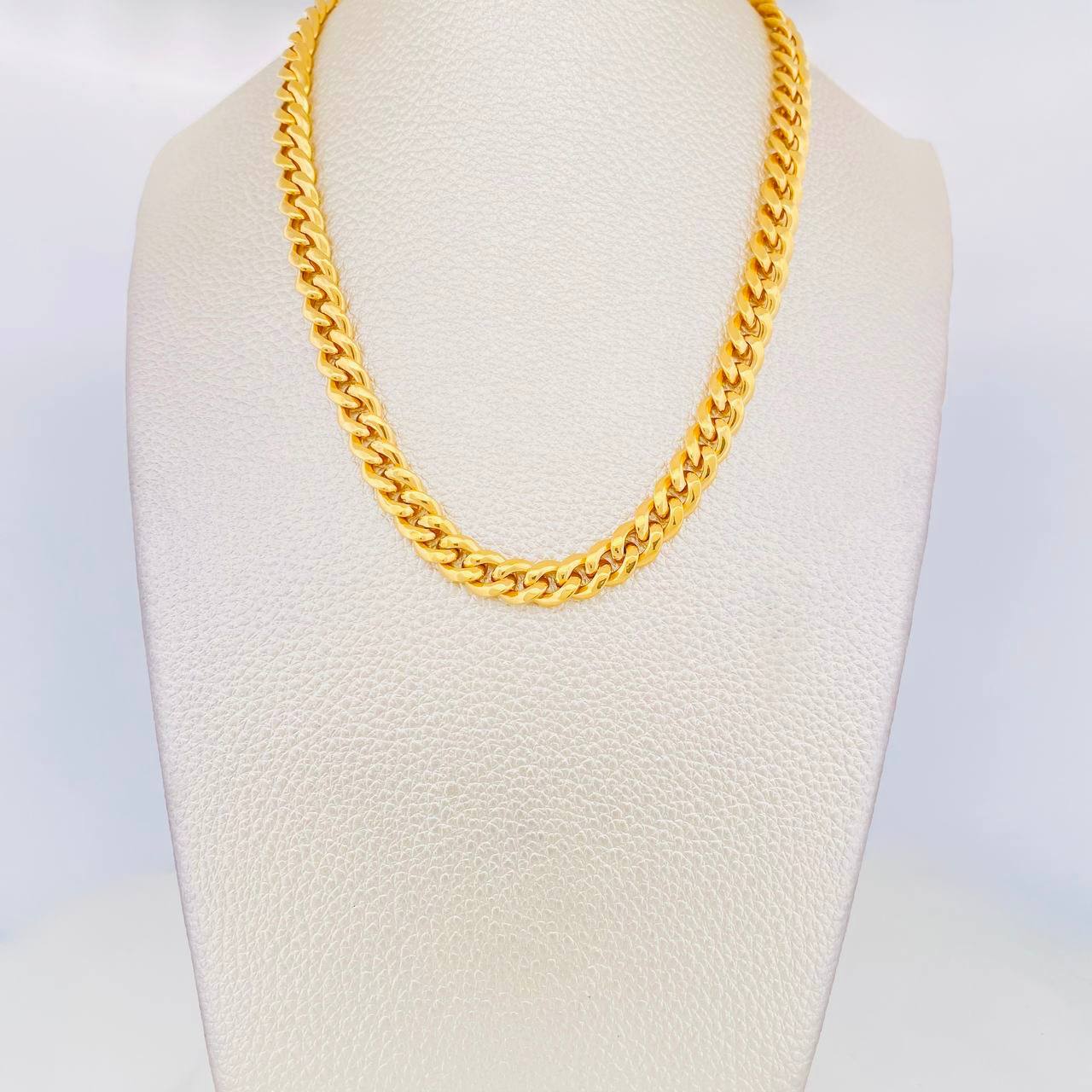 Cadena Cubana 13.5g / 24 in / 6.65mm Oro Amarillo 18K