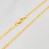 Flat Mariner Chain 5.5g / 24 in / 2.4mm Three Golds 18K