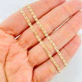 Flat Mariner Chain 5.5g / 24 in / 2.4mm Three Golds 18K