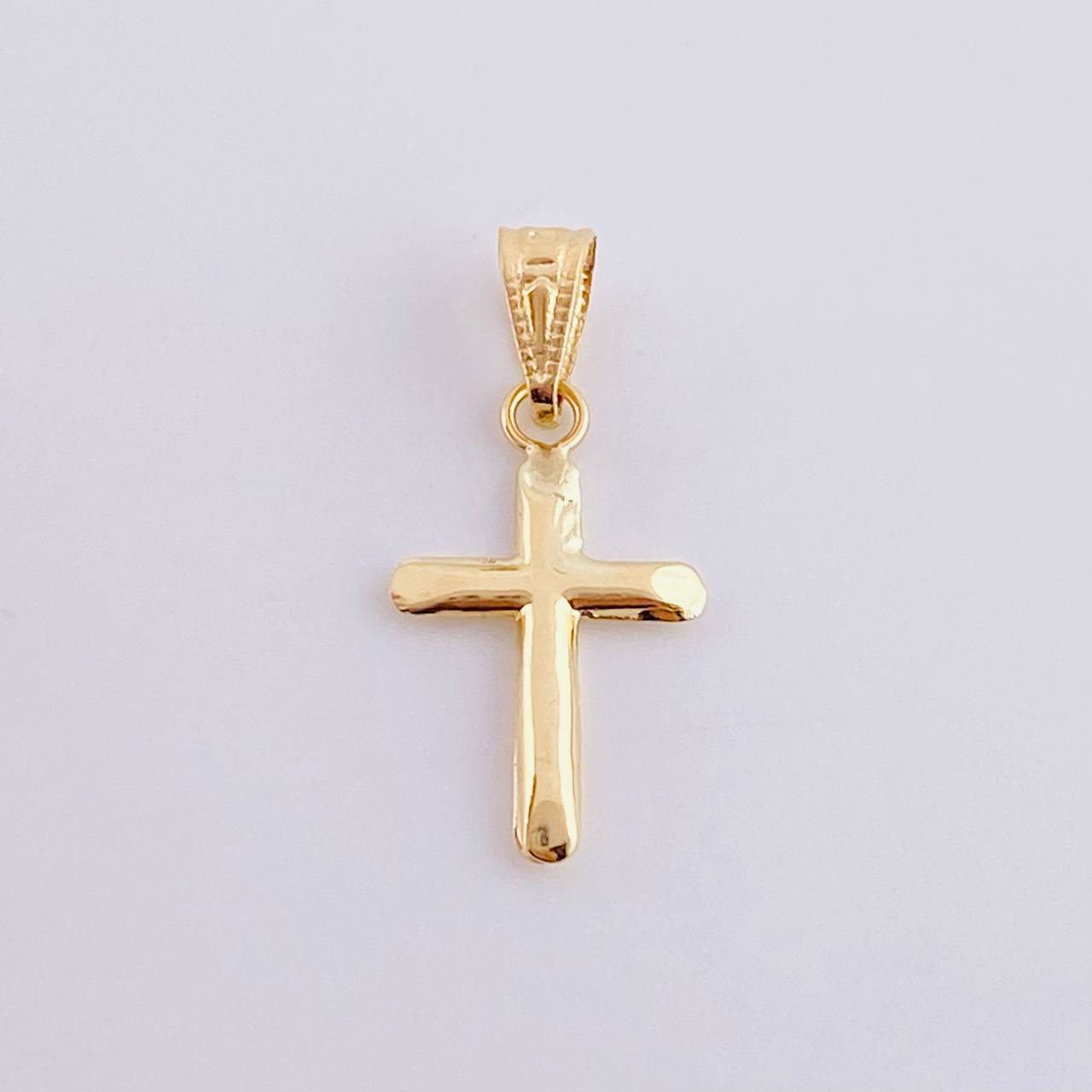 Dije Cruz Puntas Planas 0.5 g / 1 in Oro Amarillo 18K