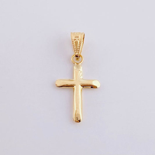 Dije Cruz Puntas Planas 0.5 g / 1 in Oro Amarillo 18K