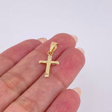 Dije Cruz Puntas Planas 0.5 g / 1 in Oro Amarillo 18K