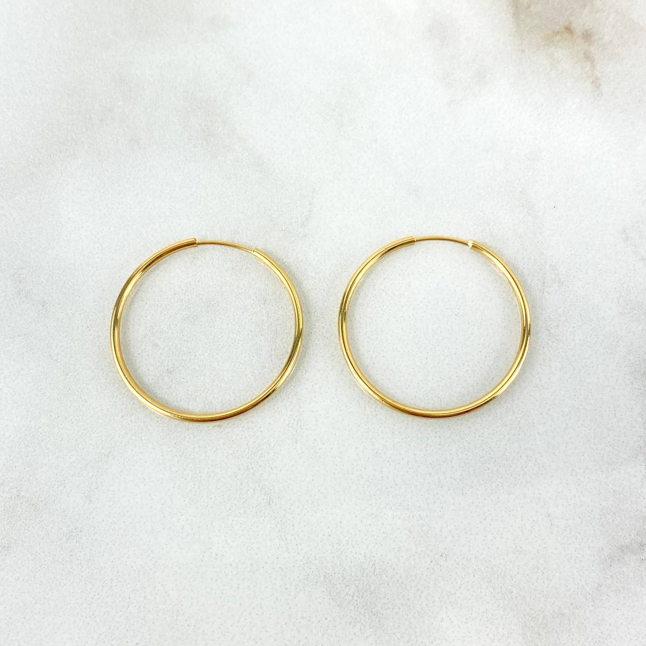 Candongas Aro Liso 0.9gr / 3/4 in / Oro Amarillo 18K ©