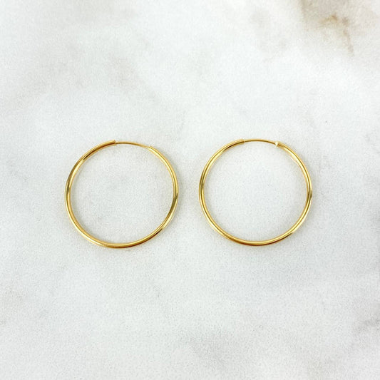 Candongas Aro Liso 0.9gr / 3/4 in / Oro Amarillo 18K ©