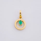 Dije Circulo Chispa Esmeralda 6pts 0.45g / 1/2 in Oro Amarillo 18K