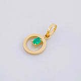 Dije Circulo Chispa Esmeralda 6pts 0.45g / 1/2 in Oro Amarillo 18K