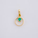 Dije Circulo Chispa Esmeralda 5pts 0.25g / 1/2 in Oro Amarillo 18K