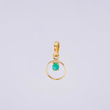 Dije Circulo Chispa Esmeralda 5pts 0.25g / 1/2 in Oro Amarillo 18K