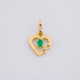 Dije Corazón Infinito Esmeralda 5pts 0.45g / 1/2 in Oro Amarillo 18K